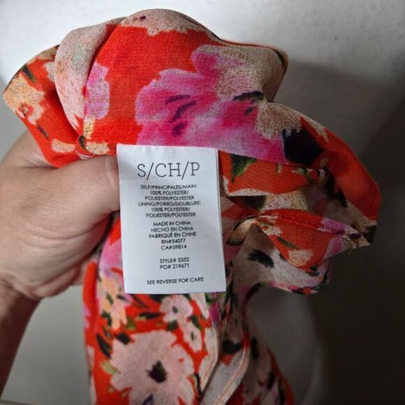 Cabi Red Floral Blouse Small - Picture 7 of 7